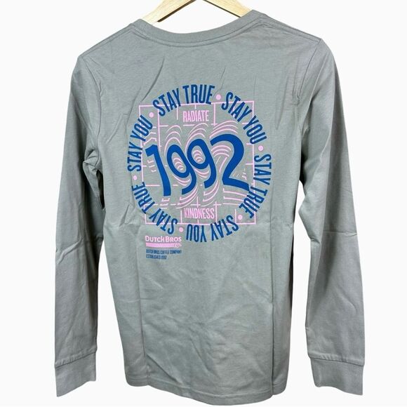 Dutch Bros Stay True Stay You 1992 Radiate Kindness Long Sleeve Crewneck Tee NWT - Picture 1 of 7